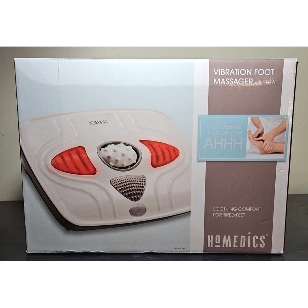 HoMEDICS *NEW* Vibration Foot Massager with Heat UNOPENED FMV-400H-2‎ White NIB